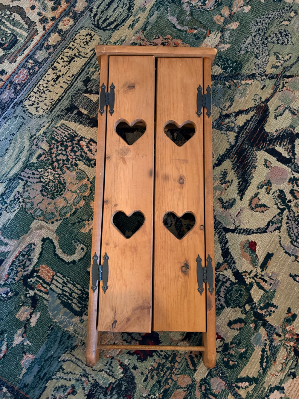 Vintage Rustic 80s 90s Butter Mom Heart Cut Out Cabinet Shelf Wooden